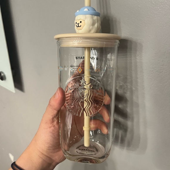 Starbucks alpaca recycle triangle glass cup - Picture 1 of 3